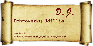 Dobrovszky Júlia névjegykártya