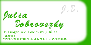 julia dobrovszky business card